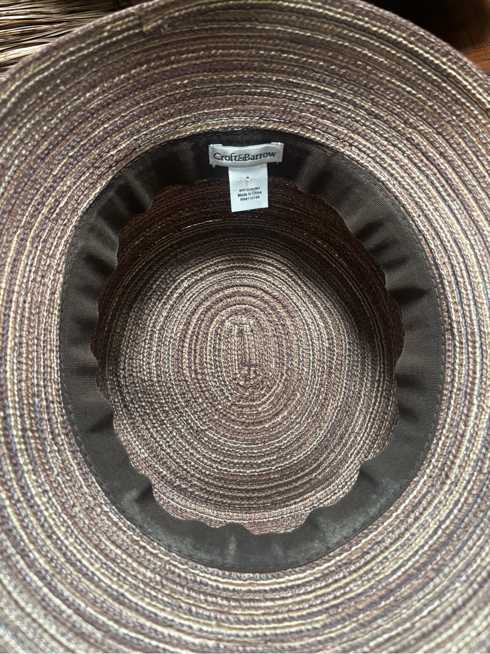 croft & barrow Brown Straw Sun Visor Hat with Bead Accent - Picture 6 of 11